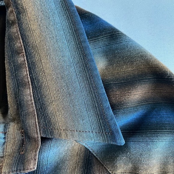 Roper Western Pearl Snap Shirt Mens Stripe Cowboy Long Sleeve Big & Tall‎ - Picture 6 of 10